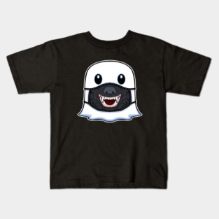 Ghost Halloween with Werewolf Mask Kids T-Shirt