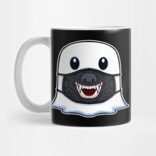 Ghost Halloween with Werewolf Mask Mug