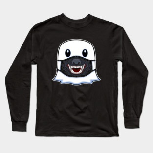 Ghost Halloween with Werewolf Mask Long Sleeve T-Shirt