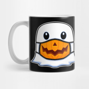 Ghost Pumpkin with Face Mask Mug