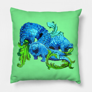 Floral Pangolin Pillow