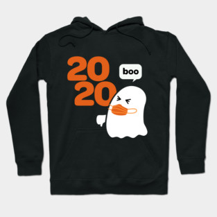 Ghost with Mask Booing 2020 Funny Halloween Hoodie