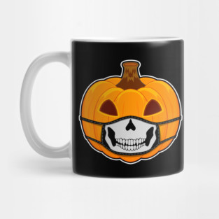 Pumpkin Halloween with skull mask Mug
