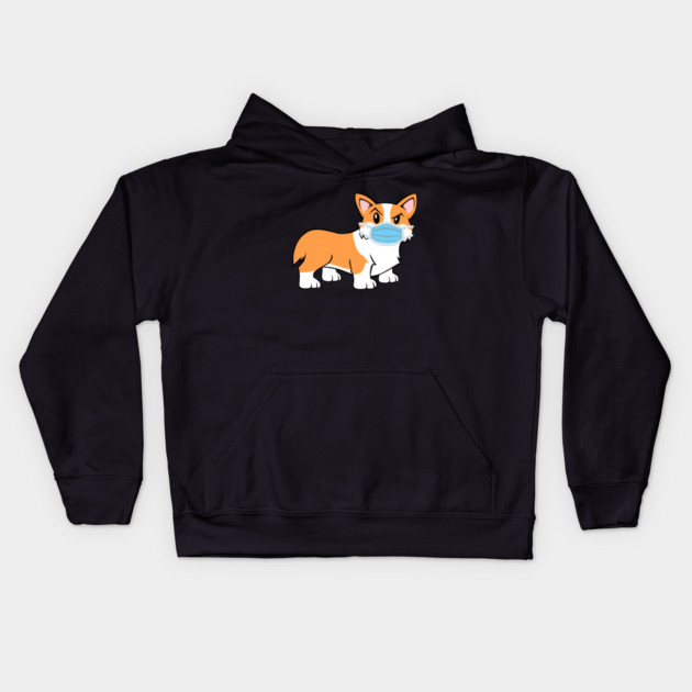 Pembroke Corgi Quarantine Mode Kids Hoodie by Prescillian Art