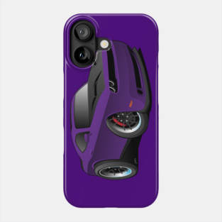 Modern American Purple Muscle Car Cartoon Illustration Phone Case