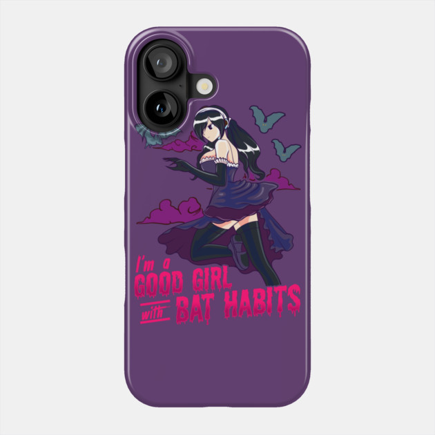 Goth Anime Bat Habits Girl Phone Case by creative