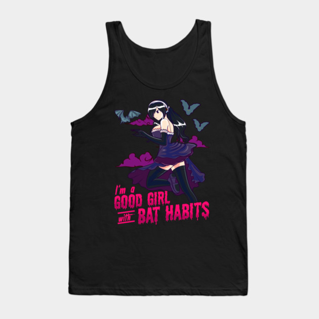 Goth Anime Bat Habits Girl Tank Top by creative