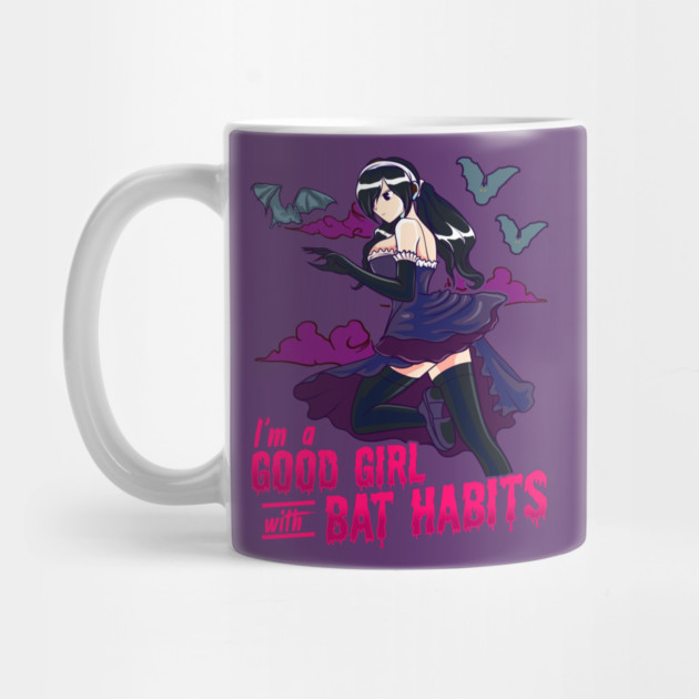 Goth Anime Bat Habits Girl by creative