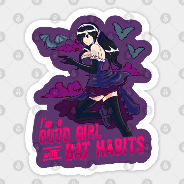Goth Anime Bat Habits Girl Sticker by creative