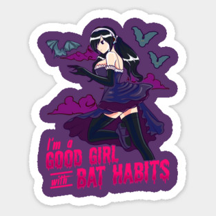 Goth Anime Bat Habits Girl Magnet