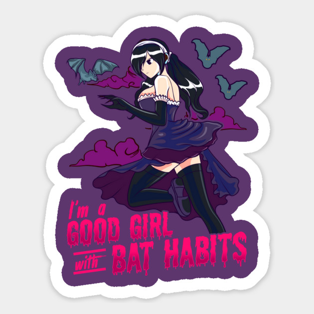 Goth Anime Bat Habits Girl Magnet by creative