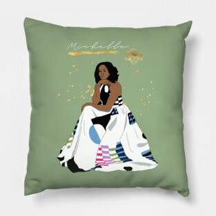 michelle obama official portrait art Pillow