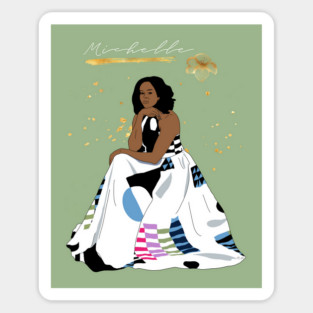michelle obama official portrait art Magnet