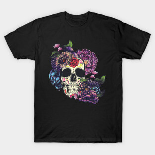 Sugar skull with flowers T-Shirt