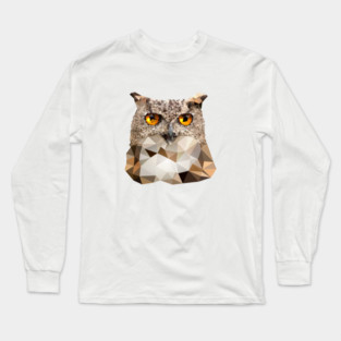 Polygonal Geometric owl Long Sleeve T-Shirt