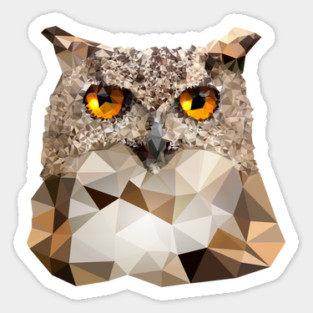 Polygonal Geometric owl Sticker