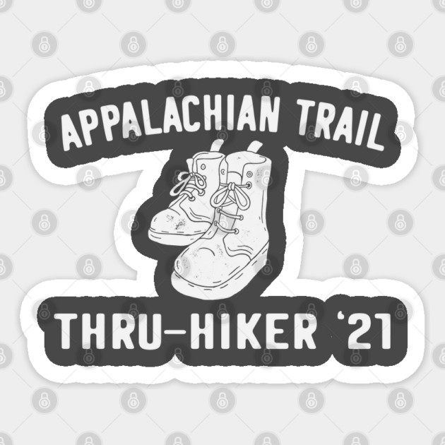 Appalachian Trail Thru Hiker 2021 (blanco) Sticker by Camp Happy Hour