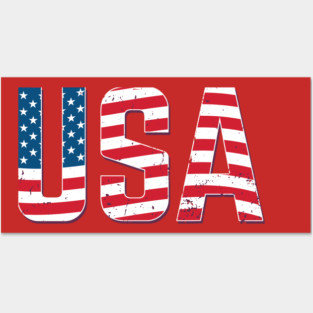 USA Flag retro Posters and Art