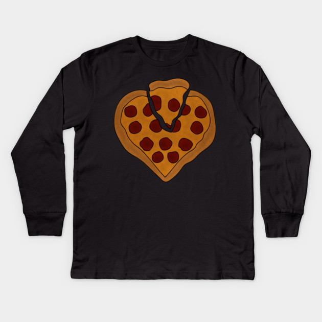 Pizza Love Heart, Pizza Lover Kids Long Sleeve T-Shirt by logiamerch