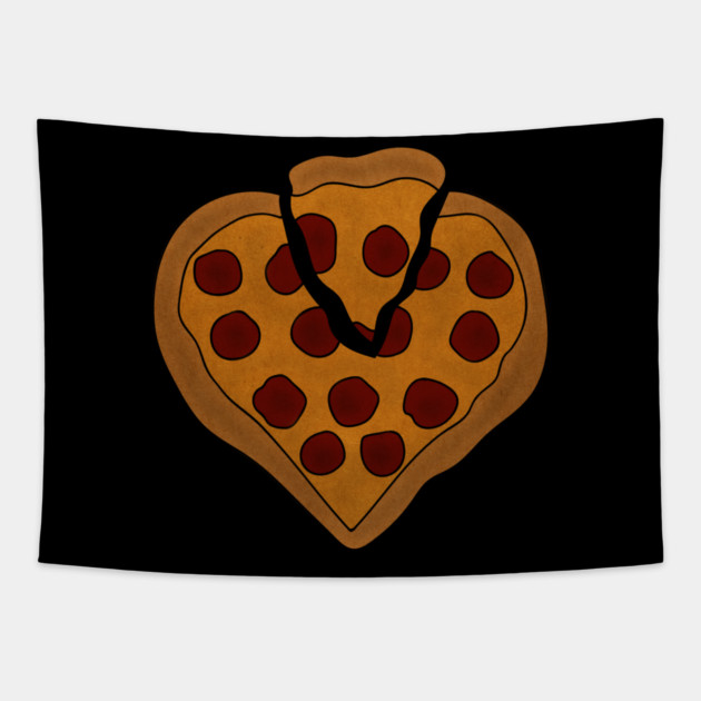 Pizza Love Heart, Pizza Lover Tapestry by logiamerch