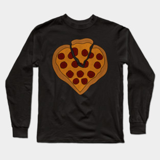 Pizza Love Heart, Pizza Lover Long Sleeve T-Shirt