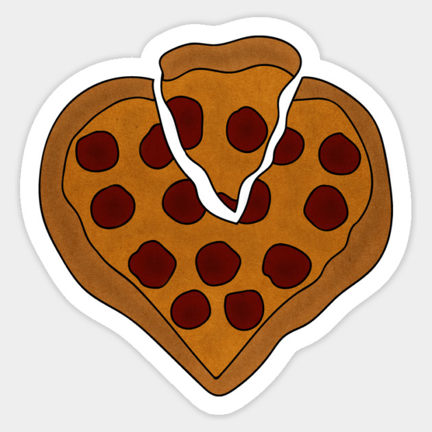 Pizza Love Heart, Pizza Lover Sticker by logiamerch