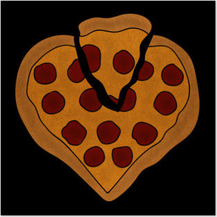 Pizza Love Heart, Pizza Lover Posters and Art
