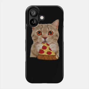 Cute Cat Eating Pizza Phone Case