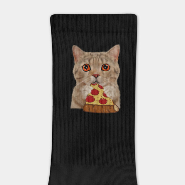 Cute Cat Eating Pizza by logiamerch