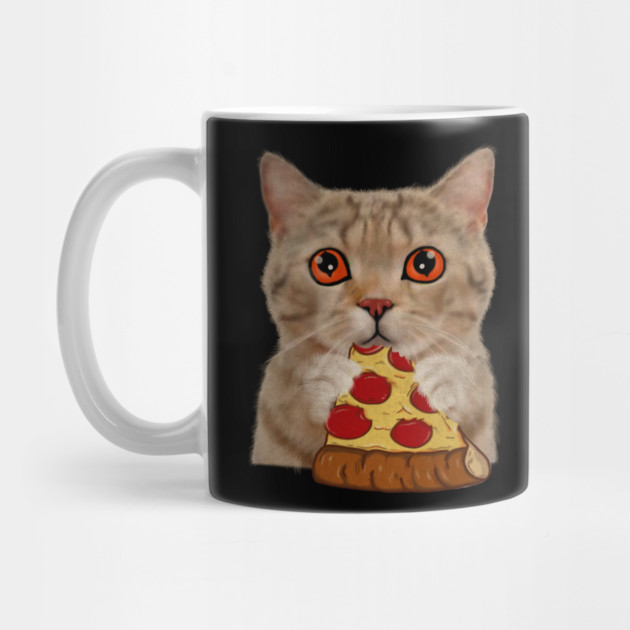 Cute Cat Eating Pizza by logiamerch