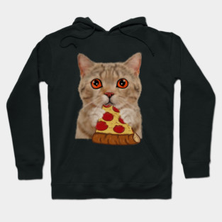 Cute Cat Eating Pizza Hoodie