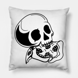 Skull Eating Pizza Pillow
