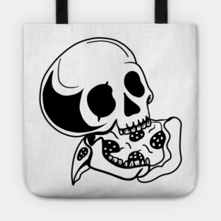Skull Eating Pizza Tote