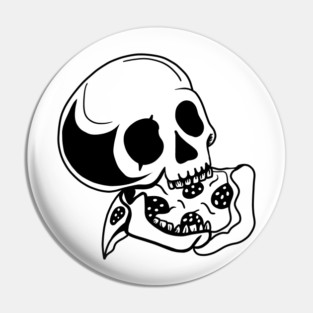 Skull Eating Pizza Pin
