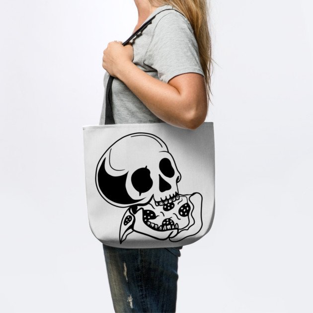 Skull Eating Pizza by logiamerch