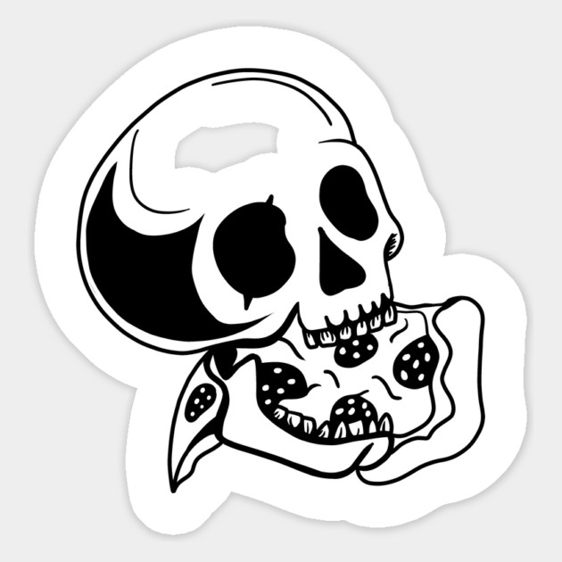 Skull Eating Pizza Magnet by logiamerch