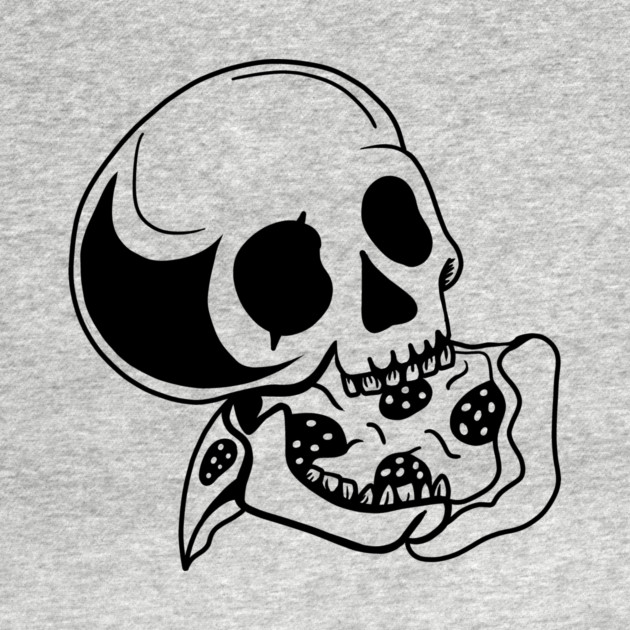 Skull Eating Pizza by logiamerch