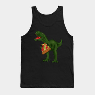 T-rex Dinosaur Eating Pizza Tank Top
