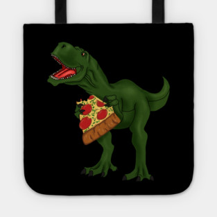 T-rex Dinosaur Eating Pizza Tote
