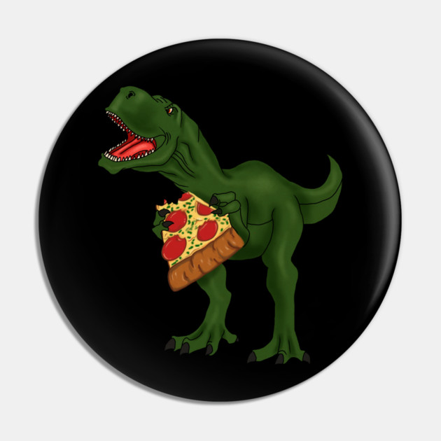 T-rex Dinosaur Eating Pizza Pin by logiamerch
