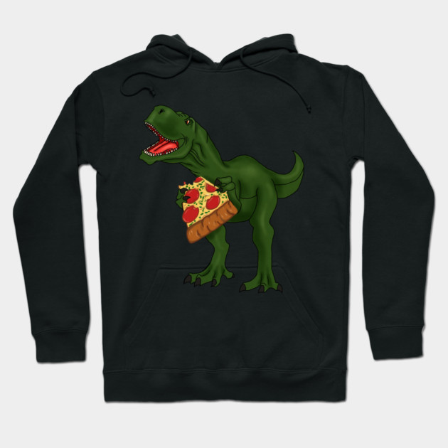 T-rex Dinosaur Eating Pizza Hoodie by logiamerch