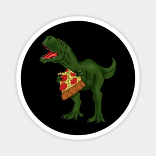 T-rex Dinosaur Eating Pizza Magnet