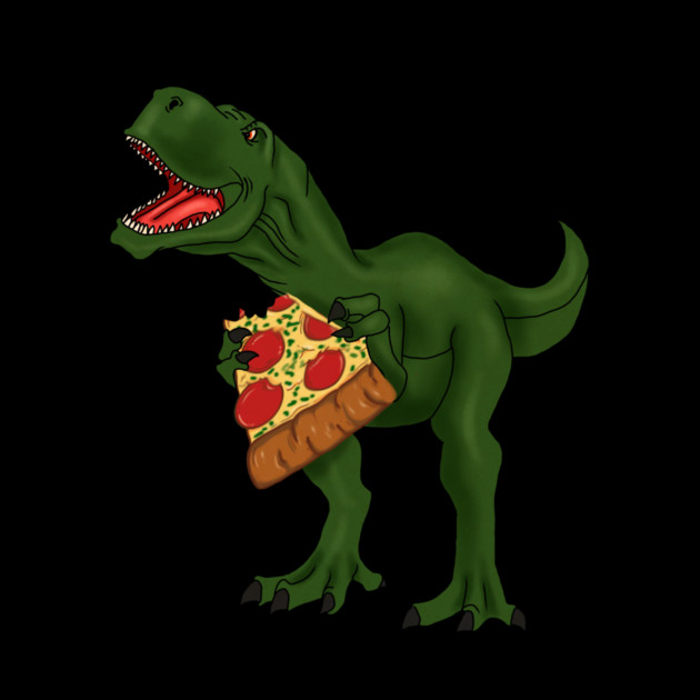 T-rex Dinosaur Eating Pizza by logiamerch