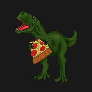 T-rex Dinosaur Eating Pizza T-Shirt