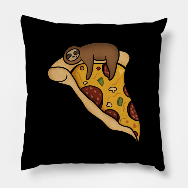 Pizza Sloth, Pizza Slice Pillow by logiamerch