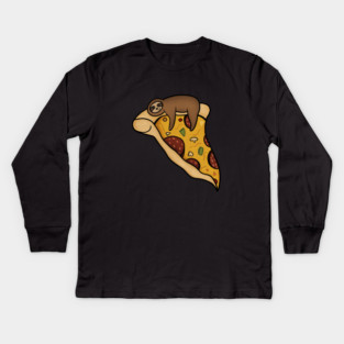 Pizza Sloth, Pizza Slice Kids Long Sleeve T-Shirt