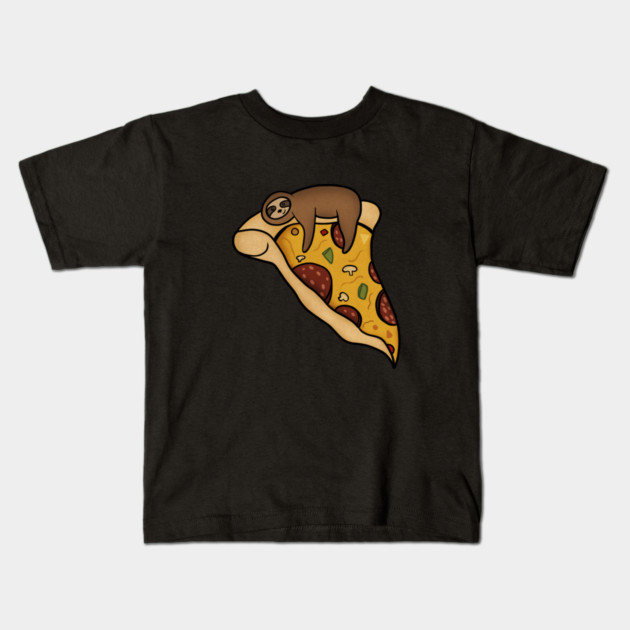 Pizza Sloth, Pizza Slice Kids T-Shirt by logiamerch