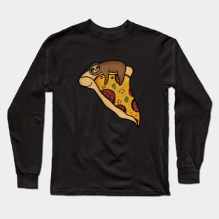 Pizza Sloth, Pizza Slice Long Sleeve T-Shirt