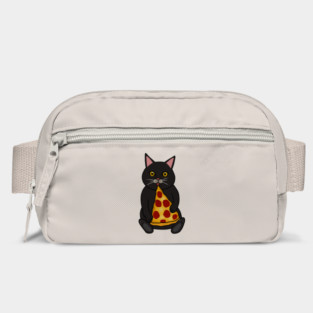 Black Cat Eating Pizza, Funny Bag