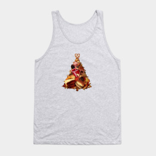 Pizza, Fast Food, Burger Xmas Christmas Tree Tank Top